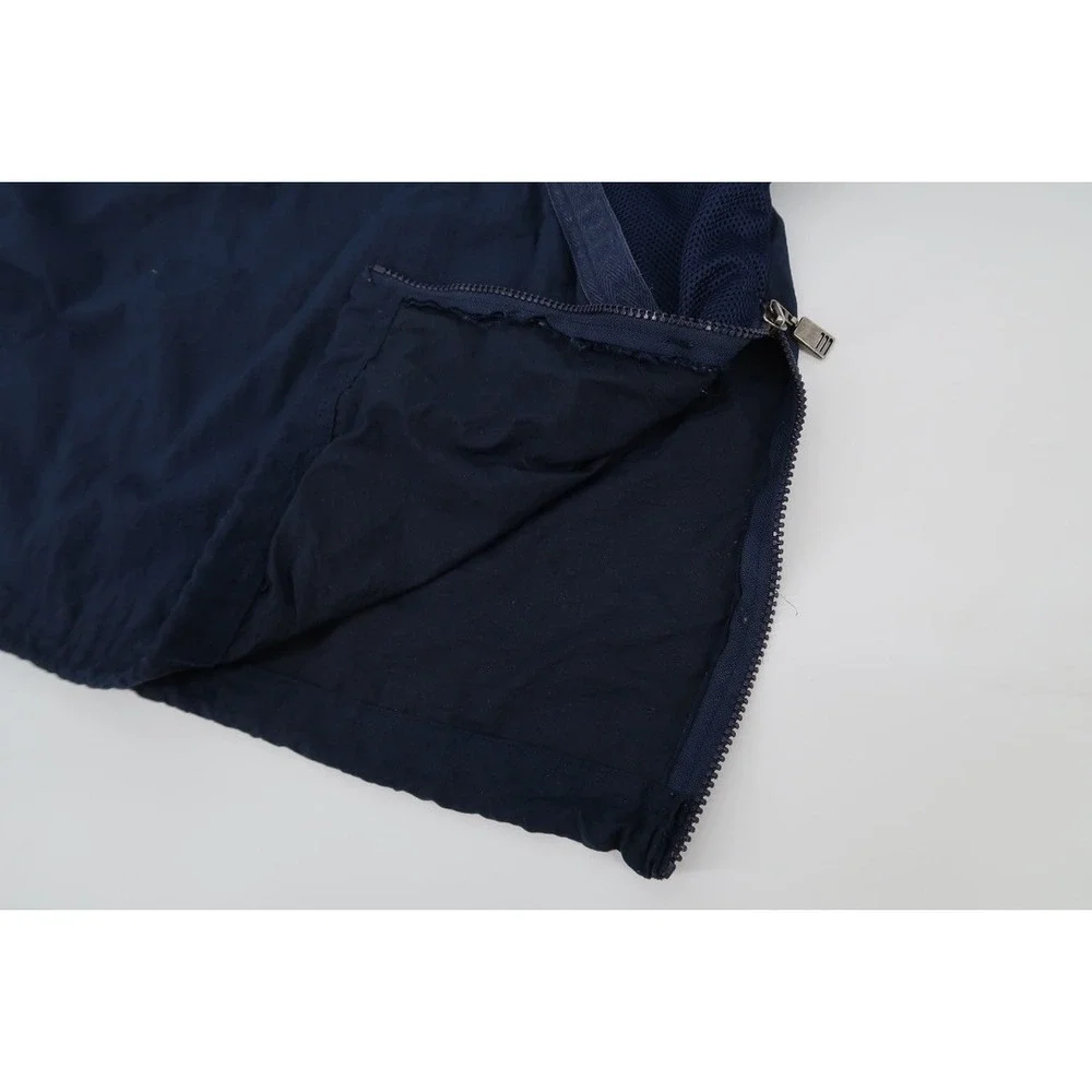 Vintage 90s Georgia Tech‎ Mens Large 1/2 Zip Jacket Hood Russell Athletic Navy